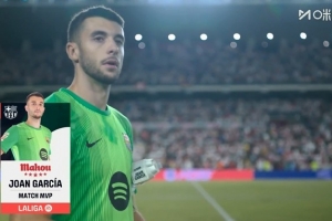 6次扑救！官方：巴萨门将霍安-加西亚当选战平巴列卡诺全场最佳